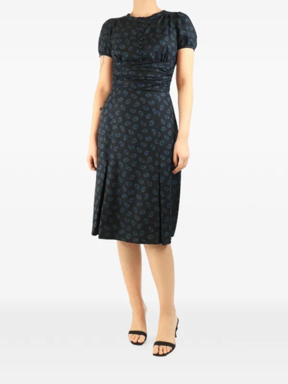 Marc Jacobs 100% Silk Navy Midi Dress